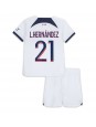 Paris Saint-Germain Lucas Hernandez #21 Vieraspaita Lasten 2023-24 Lyhythihainen (+ shortsit)